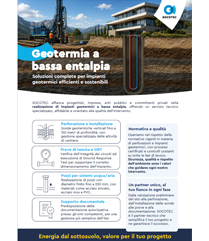Geotermia a bassa entalpia SOCOTEC Italia Brochure Geotermia a bassa entalpia SOCOTEC Italia Brochure